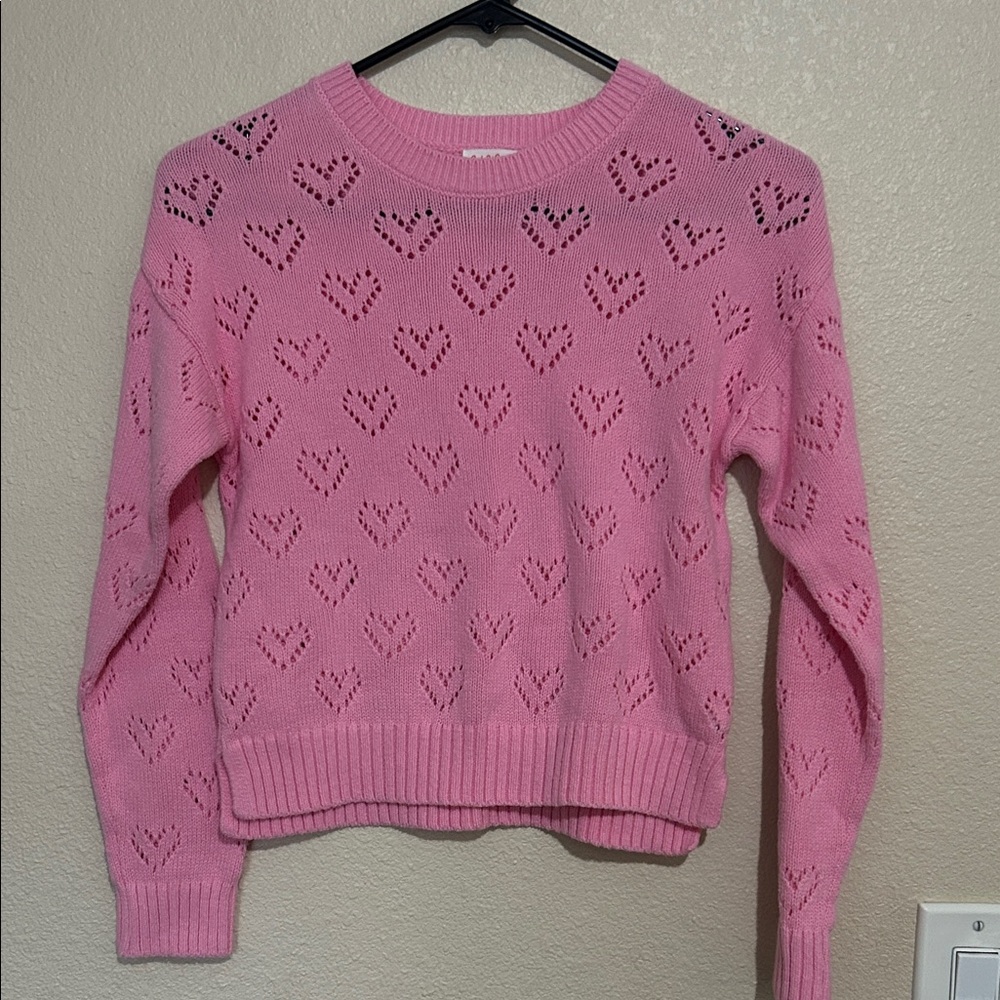 Cat & Jack Pink Heart Knit Sweater